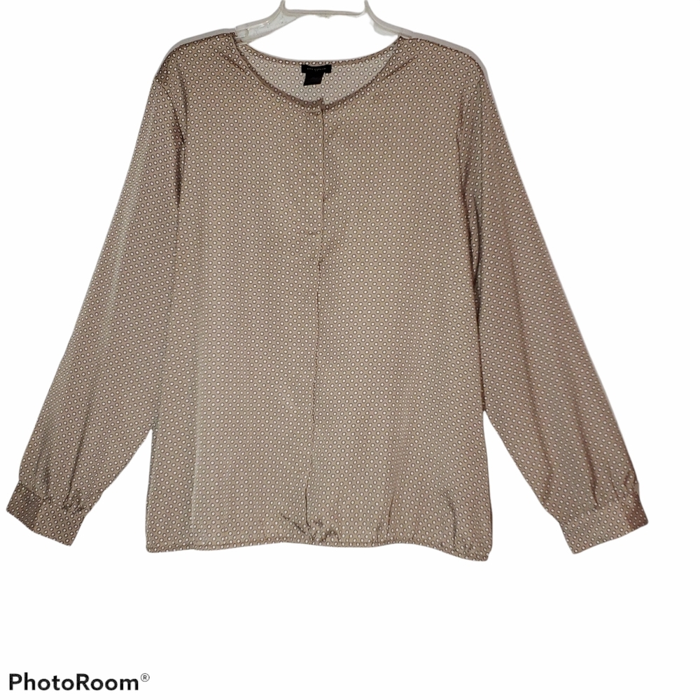 Ann Taylor women's tan/white dots size XL.